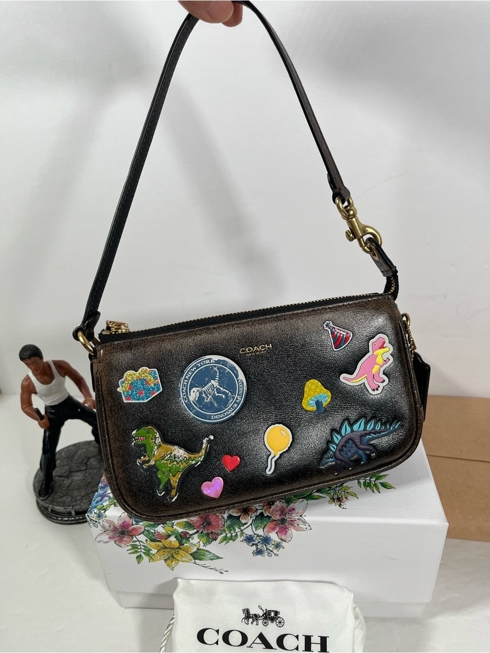 Sold ❌NWT COACH REXY'S 10th BIRTHDAY Plaza Bag 18 in Loved Leather